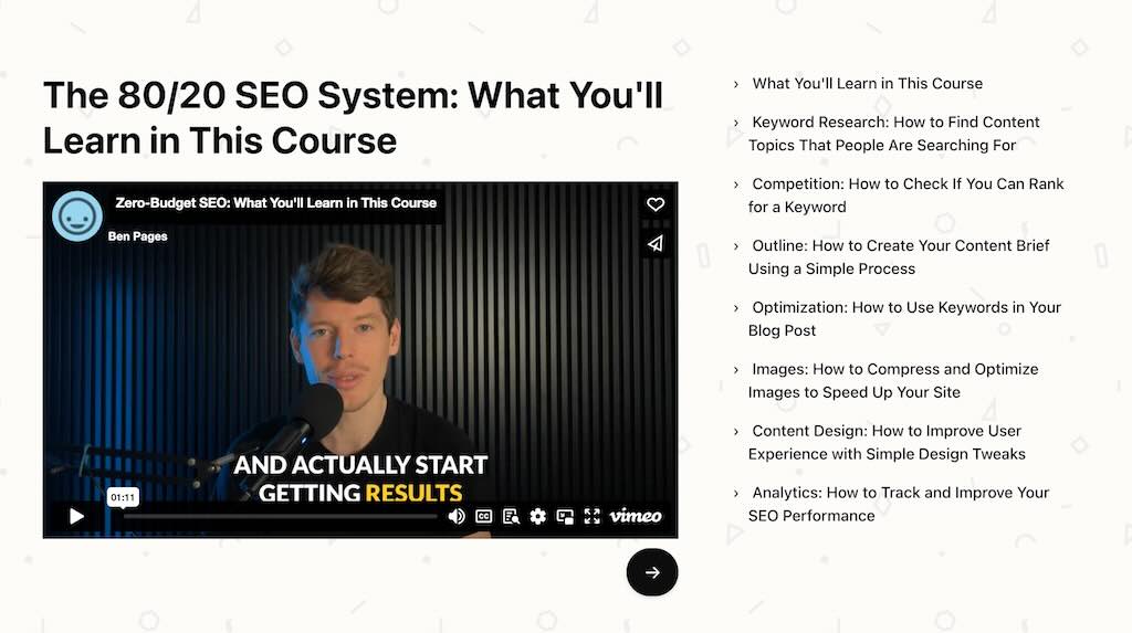 seo course for small businesses screenshot